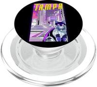 Tampa Cat Retro Anime Cityscape Florida USA Vintage Funny PopSockets PopGrip for MagSafe