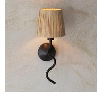 tampa fabric wall light in matt black