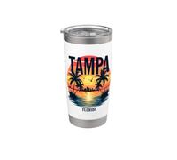 Tampa Florida Sunset Beach Palm Trees Stainless Steel Insulated Tumbler
