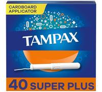 Tampax Cardboard Applicator Tampons, Super Plus Absorbency, Unscented, 40 Count
