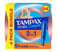Compak Pearl Tampons, Super Plus With Applicator, 64 Tampons (16 x 4 Packs), Leak Protection And Discretion