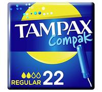 Tampax Compak Regular Stamps with Applicator x 22, Leak-Proof and Discreet Protection, Fresh Feeling