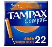 Tampax Compak Super Plus, 22 Count, Tampons with Applicator, Comfort, Protection and Discretion