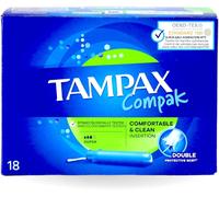 Tampax Tampons with Applicator Compak Super - 2in1 Leak Protection & Comfort - 18 pack