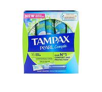 Tampax Pearl Compact Super Applicator, Tampon for Comfort Protection and Discretion, 16-Count