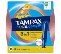 Tampax Pearl Compak Regular Tampons with Applicator X 16, Tampax’s N°1 Combination of Comfort, Protection and Discretion