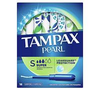 Tampax Pearl Plastic, Super Absorbency, Unscented Tampons 18 Count