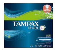 Tampax Pearl Plastic Super Absorbency Unscented Tampons, 36 Count,