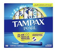Tampax Pearl Plastic Unscented Tampons, Regular 36 Count