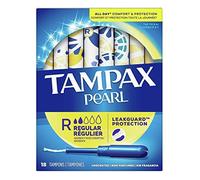 Tampax Pearl Plastic Tampons - Regular Absorbency, Unscented - 18 Count