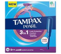 Tampax Pearl Super Extra Plus Tampons with Applicator, 15 Count