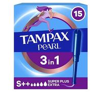 Tampax Pearl Super Plus Extra Tampons With Applicator x15, 3in1 Leak Protection, Comfort And Easy Insertion