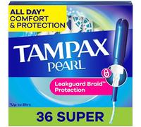 Tampax Pearl Super Unscented Tampons, Leakguard Braid, 36 count