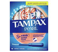 Tampax Pearl Plastic Super Plus Tampons, Unscented 18 each (Pack of 1)