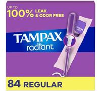 Tampax, Radiant Tampons, Plastic Applicator, Regular Absorbency, 84 Count