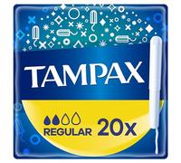 Tampax Regular Tampons with Cardboard Applicator 20X, Leak Protection, Feel Clean