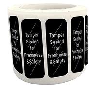 Tamper-Evident Food Sealed for Freshness and Safety Stickers,0.5 x 1.5 Inch Tamper Proof Sealed for Freshness Stickers Help Increase Security During Delivery (500 Pcs) (Black)