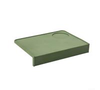 Tamper Mat with Corner Edge Profile for Espresso Preparation Stations to Provide Consistent Tamping Platform Alignment (Green)