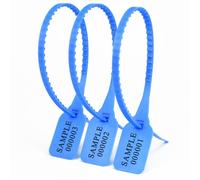 Tamper Proof Numbered Security Seals Self-Locking Pull Ties Pack of 100 | Multicolor Plastic Zip Ties One-Piece Construction Easy Apply No Tools Required(Blue,100pcs)