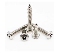 Tamper Proof Security Self Tapping Wood Screws, 10 Pack, 304 Stainless Steel, Round Head, Six Lobe Design, Ideal for Wood Applications