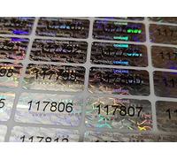 Tamper Proof Stickers 10mm x 20mm Various Pack Sizes of Genuine Hologram Labels with Unique Serial Numbers (2912)