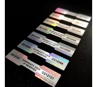Tamper Proof Stickers (Choose Pack Size 39 to 3120) Dogbone Shape Warranty Void Serial Numbered Hologram Seals 45mm x 10mm (1560)