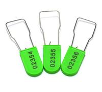 Tamper Seal 100PCS Plastic Padlock Security Seals Metal Wire(Green,100pcs)