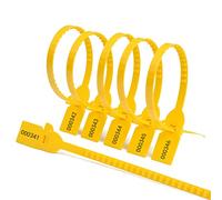 Tamper Seals Plastic Security Tags, Safety Locks for Fire Extinguisher Pull-Tite Security Tags Disposable Numbered Self-Locking Tie Truck Door Seals, 320mm Length (500 Pieces, Yellow)