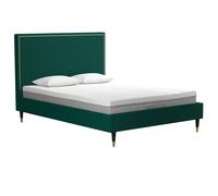 tamper velvet double bed in green