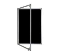 Tamperproof Fire Retardant Lockable Noticeboard Black Felt 1100mm x 800mm(HxW)