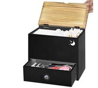 Tampon Holder Box With Drawers, 23.9x22.6x14.2cm Wooden Pad Organization Box, Versatile Tampon Storage Pad Organizer, Lady Stuff Boxes Feminine Organizer For Home Bathroom Spa