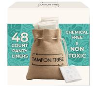 Tampon Tribe Organic Cotton Panty Liners for Women | 48 Plant-Based Pantiliners | 100% Organic Cotton, Hypoallergenic, Chemical and Metal-Free with Plant-Based Backing (Zero Glue) | 48 Pack