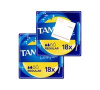 Tampons Multipack Bundle, Compak Regular with Applicator, 36 Tampons (2 Packs of 18), Leak Protection, Fragrance-Free, Super Absorbent for Long Lasting Protection AFG Supplies Bundle