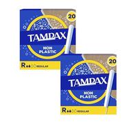 Tampons Multipack Bundle, Regular with Cardboard Applicator, 40 Tampons (2 Packs of 20), Leak Protection, Fragrance-Free, Super Absorbent for Long Lasting Protection AFG Supplies Bundle