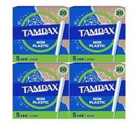 Tampons Multipack Bundle, Super with Cardboard Applicator, 80 Tampons (4 Packs of 20), Leak Protection, Fragrance-Free, Super Absorbent for Long Lasting Protection AFG Supplies Bundle