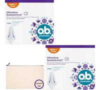 Tampons Super Bundle with o.b Extra Protect Ultimate Leakage Protection Dynamic Fit Technology for Heavy Days (2 x 42 Pieces) and Wishesla Multipurpuse Fabric Cosmetic Bag (German Version)
