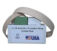 TAMROD HOLDINGS LLC 3/4" x 12" and 1" x 18" Leather Sharpener Combo Pack - Fits Ken Onion Worksharp WSKTSKO and Ken Onion Blade Grinder Attachment WSSO81112. Green and White Buffing Compound Included