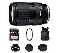 Tamron 28-200mm f/2.8-5.6 Di III RXD Lens (Sony E) with Wide-to-Tele Zoom & f/2.8 Aperture, 64GB Extreme PRO SDXC Card with 200MB/s Read Speed, Tiffen 67mm UV Filter & Camera Backpack Bundle Kit