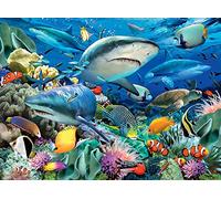 Tamseen Shark 5D Diamond Arts, Animal Diamond Painting Kits for Adults Fish, Full Drill Paint with Diamonds Picture, Crystal Rhinestone Embroidery Cross Stitch DIY Craft for Home Wall Decor 30x40cm