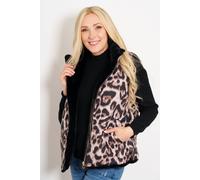 Tamsin Leopard Print Faux Fur Lined Reversible Gilet Sarta Beige L