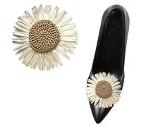 TAMTAK 2pcs DIY Removable High Heel Women Shoe Clip Sun Flower Charm Buckle Shoe Decorations Detachable Shoe Clips