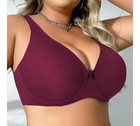 TAMTAK Underwire Bra for Big Breast Female Solid Color Plus Size Bras for Women Thin Unlined Underwear