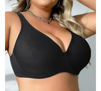 TAMTAK Underwire Bra for Big Breast Female Solid Color Plus Size Bras for Women Thin Unlined Underwear