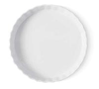 TAMUME Deep Pie Dish Porcelain Baking Mould Plate and Pizza Pan, Round Ceramic Pie Pan and Fluted Cake Baking Tray (20cm)