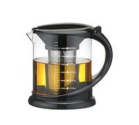 TAMUME Durable Glass Tea Kettle with Teapot Protector and Stainless Steel Strainer Suitable for Tea Brewing (Black 1000ML)