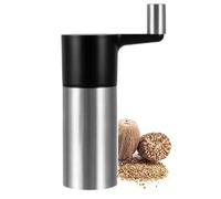 TAMUME Stainless Steel Manual Nutmeg Mill with Black Handle and Spice Catcher
