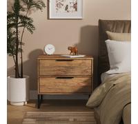 Livara Ready Assembled Messina Bedside Table - Oak Effect