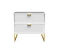 Livara Ready Assembled Messina Bedside Table - White