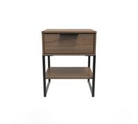 Tamworth Single 1 Drawer Bedside Cabinet In Carini Walnut (Ready Assembled)