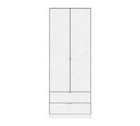 Ready Assembled 2 U Tamworth 2 Door 2 Drawer Wardrobe (Ready Assembled) in Off-White Ready Assembled 2 U Off-White